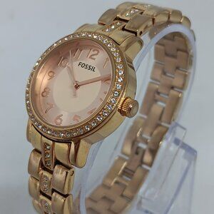 Fossil BQ1430 Women's 26mm Crystal Accent Rose Gold Tone S/Steel Chrono Watch